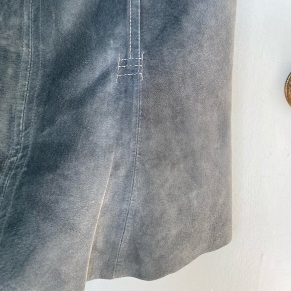 DANIER Leather Suede Green Skirt Womens Size 6 - Picture 4 of 8